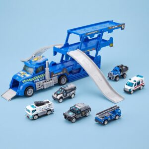 Camion Policial Con Pista y Autitos